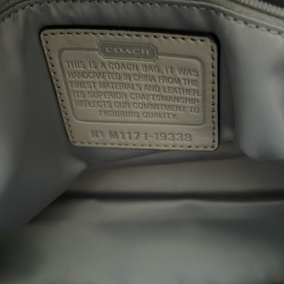 Coach bag white, silver, and brown with sequin - Picture 6 of 8